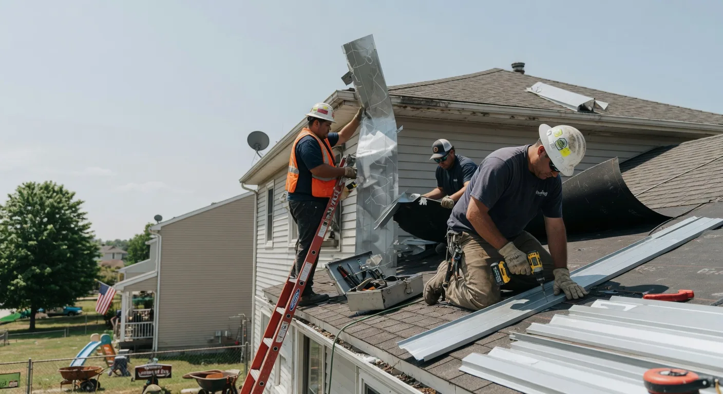 Storm Damage Metal Roof Repair in East Barre, VT